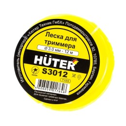 Леска для триммера S3012 (звезда) ,3мм, 12м. HUTER