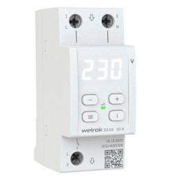 Реле напряжения  WELROK D2-63, 220В 63А  (рег.120-280В)  бел. инд.