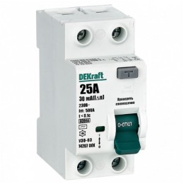 DEKraft  УЗО-03 2Р 25А 30мА АС, 6кА