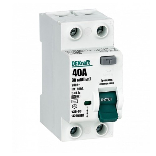 DEKraft УЗО-03 2Р 40А 30мА АС, 6кА