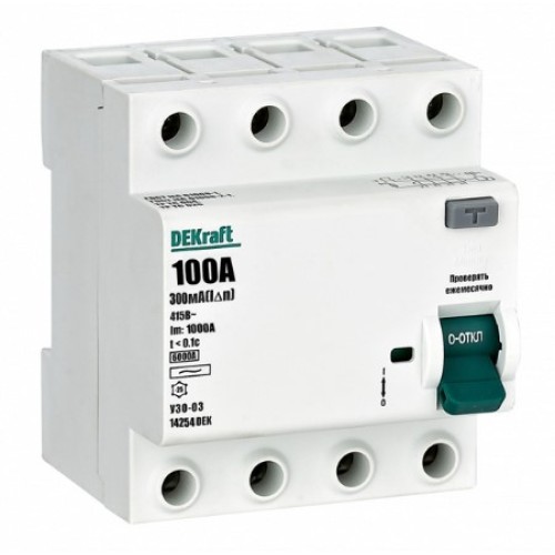 DEKraft УЗО-03 4Р 100А 30мА АС, 6кА