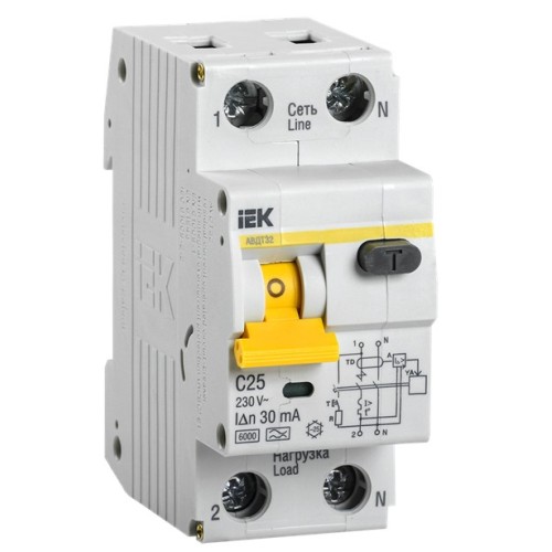 Авт. выключатель дифф. тока АВДТ32 С25А/30мА ИЭК