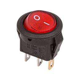 Выключатель клав. 250В,3А (2с) ON-OFF красн. круглый Micro (RWB-105,36-2511)