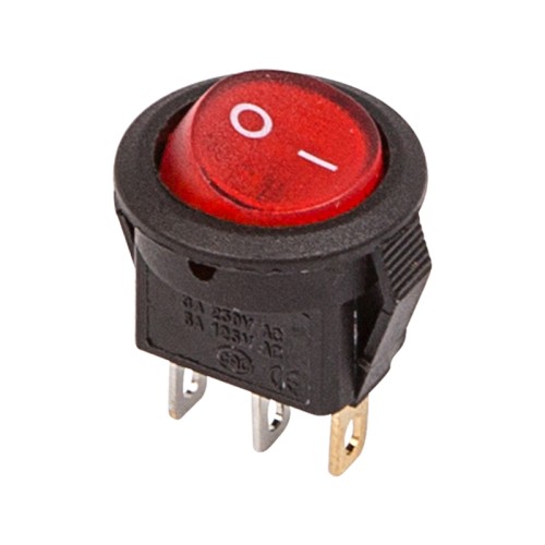 Выключатель клав. 250В,3А (2с) ON-OFF красн. круглый Micro (RWB-105,36-2511)