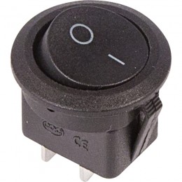 Выключатель клав. 250В,6А (2с) ON-OFF черный круглый (RWB-212,36-2550)