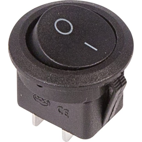 Выключатель клав. 250В,6А (2с) ON-OFF черный круглый (RWB-212,36-2550)
