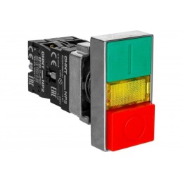 NP2-BW8465 Кнопка "Пуск-Стоп" с LED подсв.2308 1но-1нз осн.металл (CHINT)