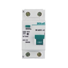 DEKraft Авт. выключатель дифф.тока ДИФ-102 С6А 30мА1Р+N тип AC 4,5кА