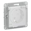 SE AtlasDesign Aqua Бел. Розетка с/з со шторками с крышкой, IP44, 16А механизм (ATN440146)