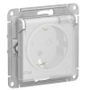 SE AtlasDesign Aqua Бел. Розетка с/з со шторками с крышкой, IP44, 16А механизм (ATN440146)