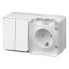 SE AtlasDesign Profi54 Бел. Блок о/у Розетка с з/к со шт.16А + Выкл. 2-кл. 10А, IP54 (ATN540174)