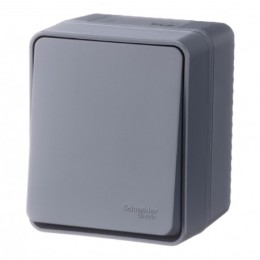 SE AtlasDesign Profi54 Антрацит Выключатель о/у 1-кл. 10А IP54 (ATN544011)