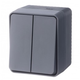 SE AtlasDesign Profi54 Антрацит Выключатель о/у 2-кл. 10А IP54 (ATN544051)