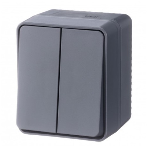 SE AtlasDesign Profi54 Антрацит Выключатель о/у 2-кл. 10А IP54 (ATN544051)