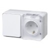 SE AtlasDesign Profi54 Бел. Блок о/у Розетка с з/к со шт.16А + Выкл. 1-кл. 10А, IP54 (ATN540170)