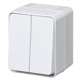 SE AtlasDesign Profi54 Бел. Выключатель о/у 2-кл. 10А IP54 (ATN540151)