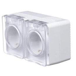 SE AtlasDesign Profi54 Бел. Розетка 2-я о/у с з/к со шт.16А IP54 (ATN540126)