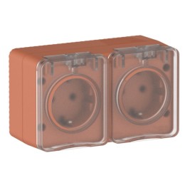 SE AtlasDesign Profi54 Терракотовый Розетка 2-я о/у с з/к со шт.16А IP54 (ATN547026)