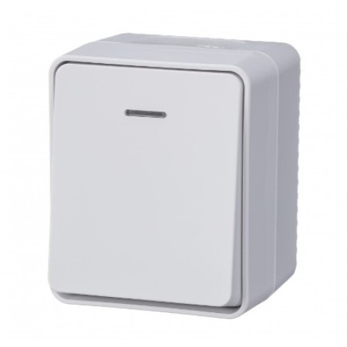 SE AtlasDesign Profi54 Бел. Выключатель с подсветкой о/у 1-кл. 10А IP54 (ATN540113)