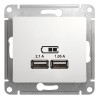 SE Glossa Бел. USB-розетка 2х5В/1050мА (GSL000133)