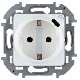 Legrand INSPIRIA Белый Розетка с з/к со встроенным з/у USB C 1.5А 5В (механизм) 16А (673770)
