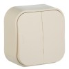 Legrand Quteo Беж. Выключатель 2-клавишный 10А 782232