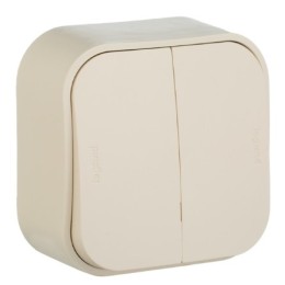 Legrand Quteo Беж. Выключатель 2-клавишный 10А 782232