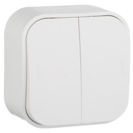 Legrand Quteo Бел Переключатель 2-клавишный 10А 782206