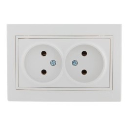 MIRA Розетка 2-я б/з керамика белая