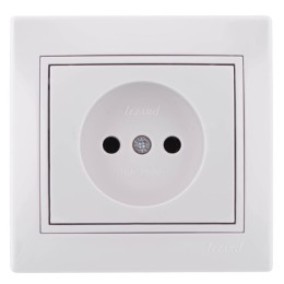 MIRA Розетка б/з керамика белая