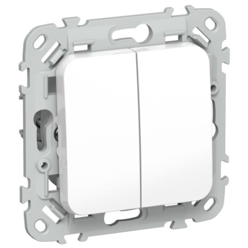 FLITE Выключатель 2-клавишный ВС12-1-0-ФлБ 10А  белый