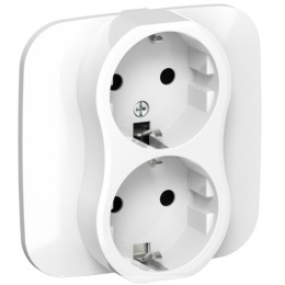 FLITE Розетка 2-м. с з/к РС12-1-А-ФлБ безвинтовое крепление 16А в сборе  белый