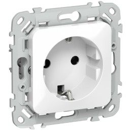 FLITE Розетка с з/к РС11-1-ФлБ безвинтовое крепление 16А  белый