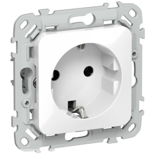 FLITE Розетка с з/к РС11-1-ФлБ безвинтовое крепление 16А  белый