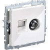 BRITE Розетка двойная TV+RG45 кат.5Е белая  РТВ/РК12-БрКр