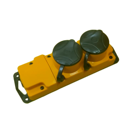 Колодка  2 Гн Евро 16А, 250в IP44 кауч. Р16-415 Желтый (Беларусь)