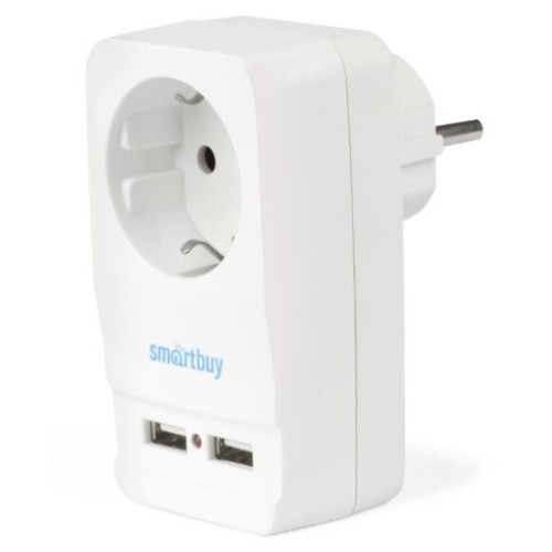 Адаптер SMARTBUY 1гн. с/з 16А, 2USB 2,1А (SBE-16-A05-USB)