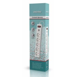 Фильтр сетевой SMARTBUY с USB 5Гн 10А ПВС 3х0,75 1,8м белый