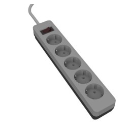 Фильтр сетевой LEEK LE E1S ПВС 3х0,75 6 гн. 3м 10А с з/к белый/серый