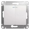 SE Glossa Бел Выключатель 2кл. c подсветкой 10А (GSL000153)