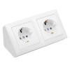Розетка угловая о/у РА16-752 2-х мест. белый з/к Стиль