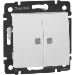 Legrand Valena белый Выкл 2 кл. с подсв. (механизм) (774428)