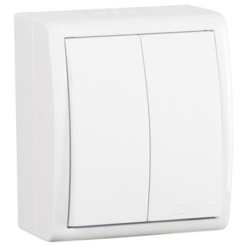 Simon15 Aqua Белый Выключатель 2кл. наружный, IP54
