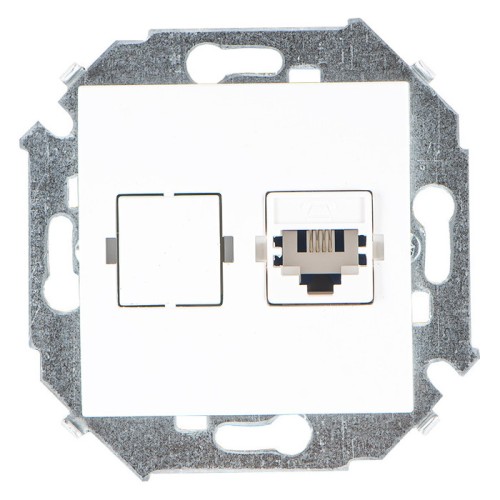 Simon15 Белый Розетка телефонная 1-я RJ11, винт.заж.