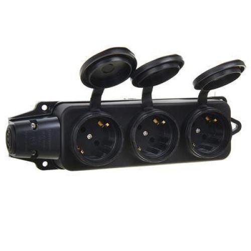 Розетка SMARTBUY 3-х местная каучук 230В 2P+PE 16А IP44