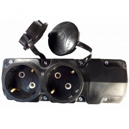 Колодка 2 Гн Евро 16А, 250в IP44 каучук Р16-415 (Беларусь)
