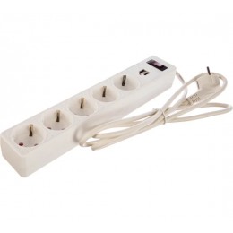 Фильтр сетевой SMARTBUY с USB 5Гн 10А ПВС 3х0,75 1,8м белый